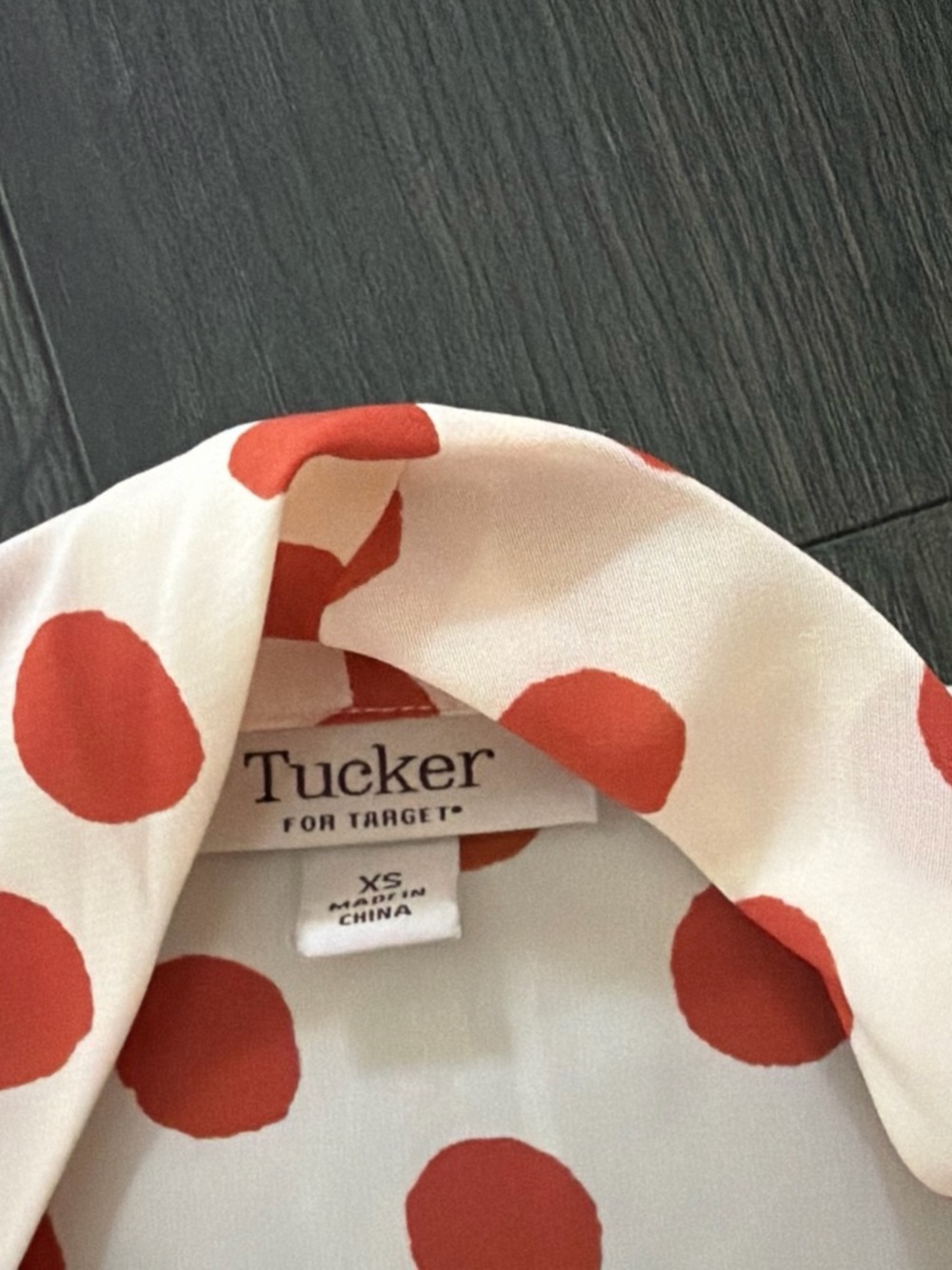 Tucker Polka Dot Blouse in Cream and Red
